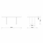 Modern oak dining table made in Italy 200x100cm Paul Viadurini