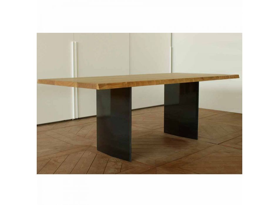 Modern oak dining table made in Italy 200x100cm Paul Viadurini