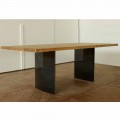 Modern oak dining table made in Italy 200x100cm Paul