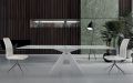 Modern Dining Table in Glass and White Steel Made in Italy - Dalmata