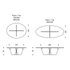 Oval Dining Table with Glass Top and Base Made in Italy - Tiseo Viadurini