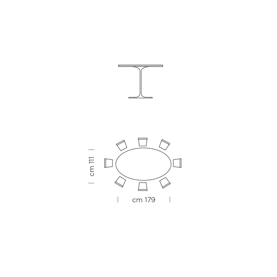 Oval Dining Table with Luxury Made in Italy Fenix Top - Dollars Viadurini