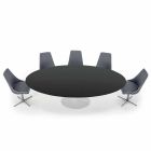 Oval Dining Table in Laminate and Aluminum Made in Italy, Precious - Dollars Viadurini