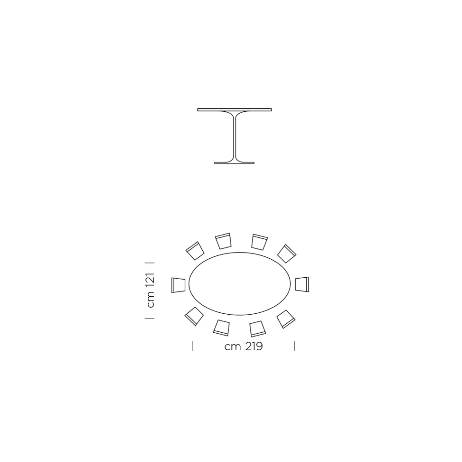 Oval Dining Table in Laminate and Aluminum Made in Italy, Precious - Dollars Viadurini