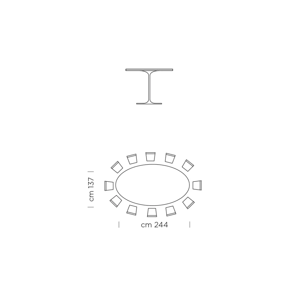 Oval Dining Table in Laminate and Aluminum Made in Italy, Precious - Dollars Viadurini