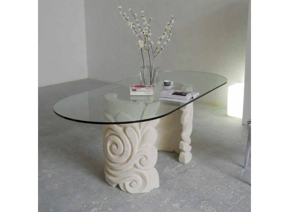 Contemporary oval dining table and modern design crystal Aden Viadurini