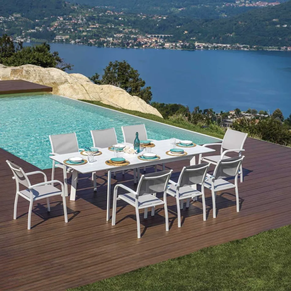Extendable Outdoor Dining Table up to 240 cm in Aluminum - Levanto Viadurini