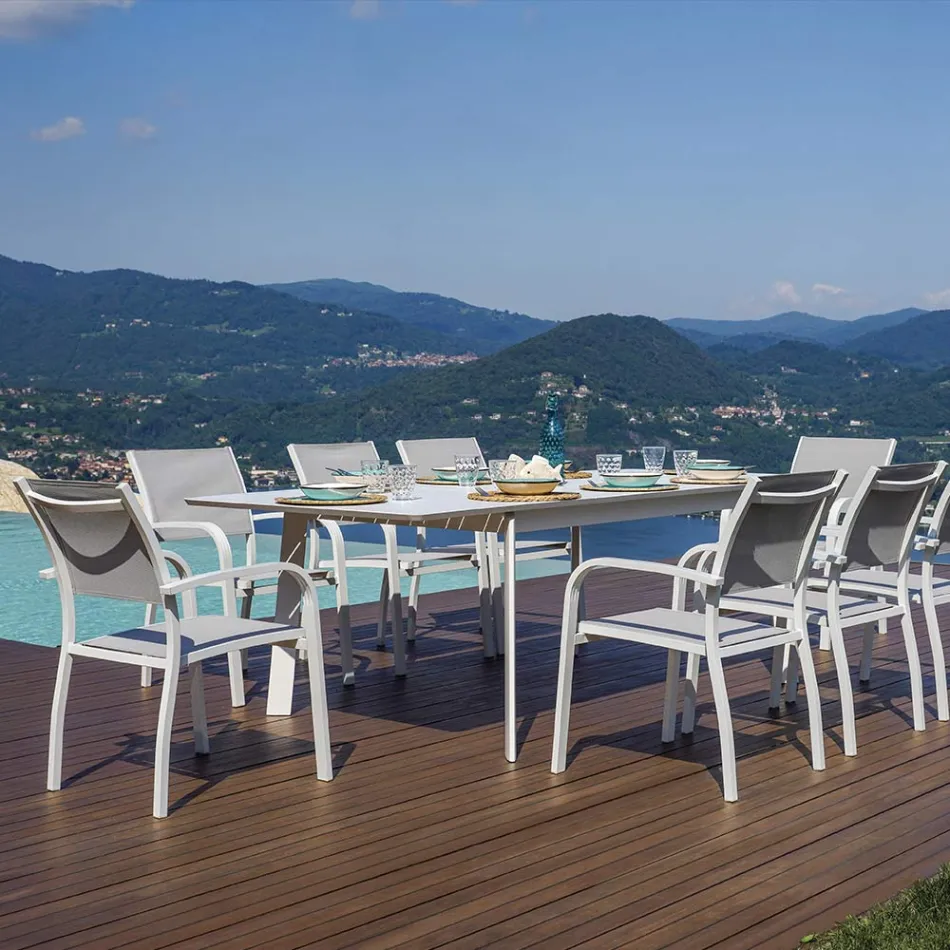 Extendable Outdoor Dining Table up to 240 cm in Aluminum - Levanto Viadurini