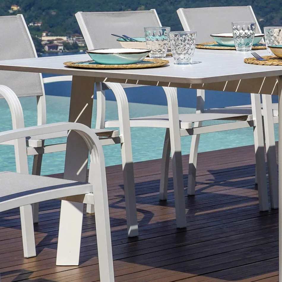 Extendable Outdoor Dining Table up to 240 cm in Aluminum - Levanto Viadurini