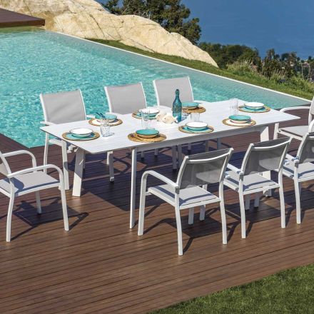 Extendable Outdoor Dining Table up to 240 cm in Aluminum - Levanto Viadurini