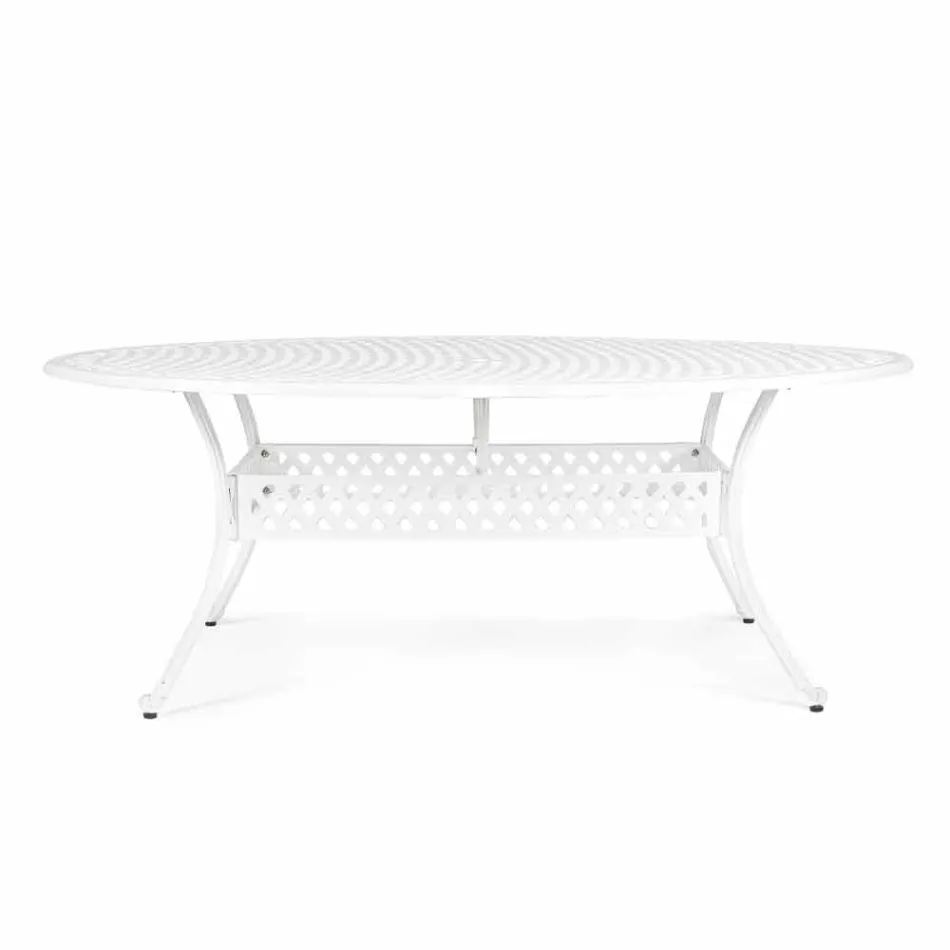 Outdoor Dining Table in White or Anthracite Painted Aluminum - Quick Viadurini