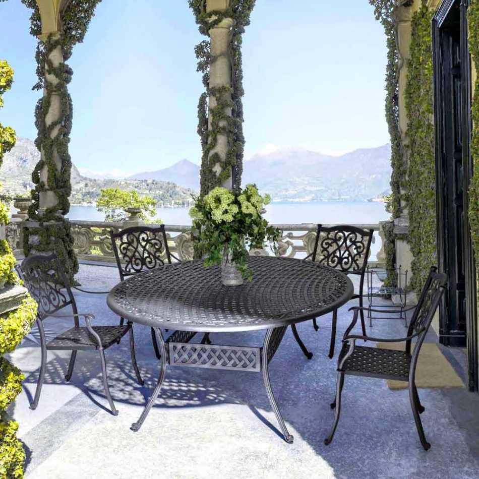 Outdoor Dining Table in White or Anthracite Painted Aluminum - Quick Viadurini