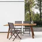 Outdoor Dining Table in Acacia Wood Oil Finish - Leonard Viadurini