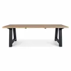 Outdoor Dining Table in Teak and Aluminum, Homemotion - Rolando Viadurini