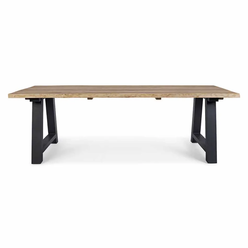 Outdoor Dining Table in Teak and Aluminum, Homemotion - Rolando Viadurini