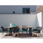 Outdoor Dining Table in Teak and Aluminum, Homemotion - Rolando Viadurini
