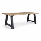 Outdoor Dining Table in Teak and Aluminum, Homemotion - Rolando Viadurini