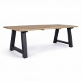 Outdoor Dining Table in Teak and Aluminum, Homemotion - Rolando