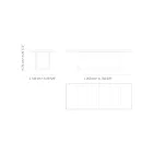 Garden Dining Table in Iroko Wood and Stoneware Made in Italy - Bresson Viadurini