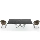 Dining Table Top in Laminam and Base in Steel Made in Italy - Ezzellino Viadurini
