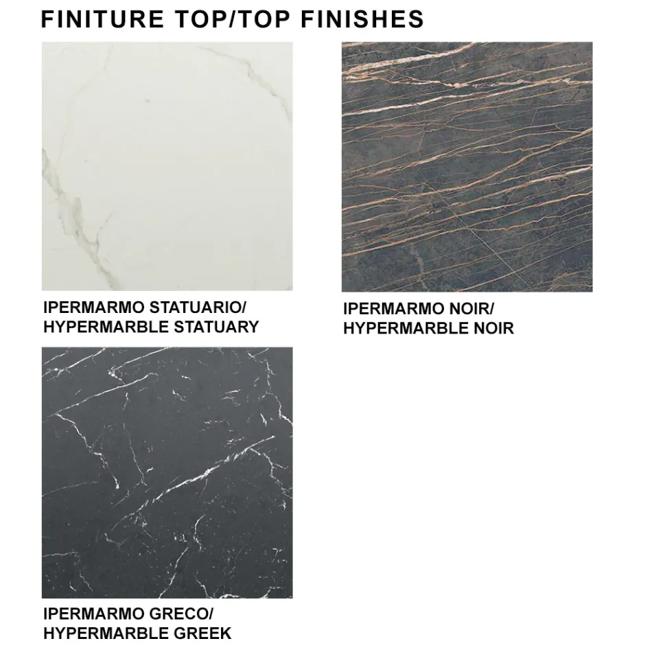 Dining Table Top in Laminam and Base in Steel Made in Italy - Ezzellino Viadurini