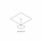 Square Dining Table in Extra-clear Glass and Metal Made in Italy - Dolce Viadurini