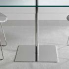 Square Dining Table in Extra-clear Glass and Metal Made in Italy - Dolce Viadurini