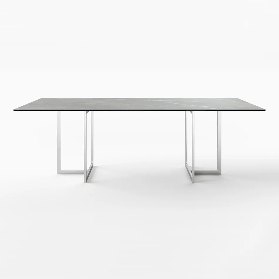 Rectangular Dining Table in Porcelain Stoneware Made in Italy - Emilio Viadurini