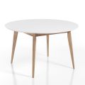 Round Extendable Dining Table up to 160 cm in MDF and Wood - Ciacco