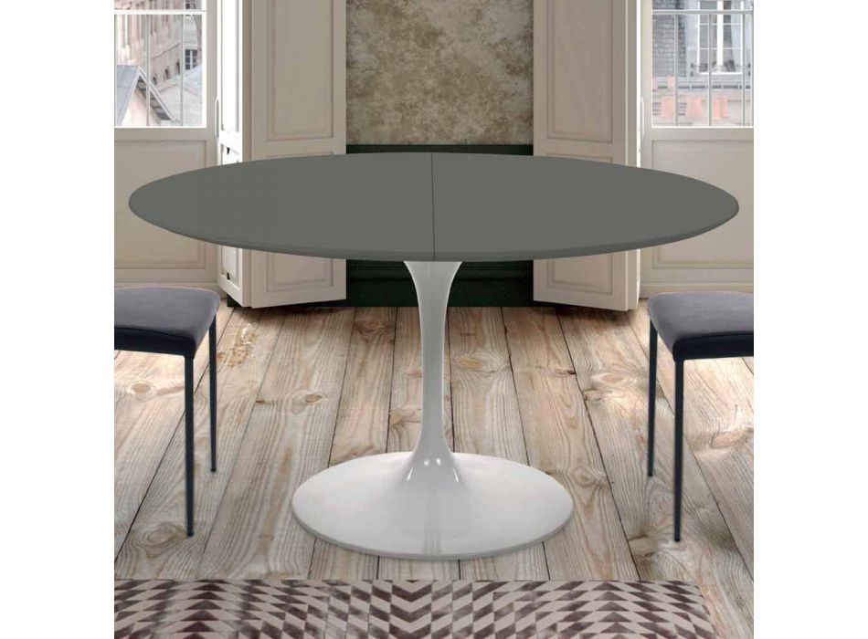 Round Extendable Dining Table up to 170 cm Made in Italy - Dollars Viadurini