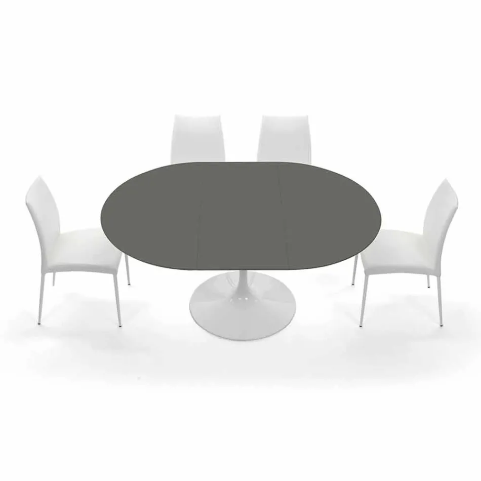 Round Extendable Dining Table up to 170 cm Made in Italy - Dollars Viadurini