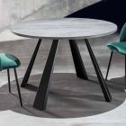 Round Dining Table Extendable Up to 370 cm in Wood and Metal - Caimano Viadurini