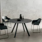 Round Dining Table with Layered HPL Top Made in Italy - Lingotto Viadurini