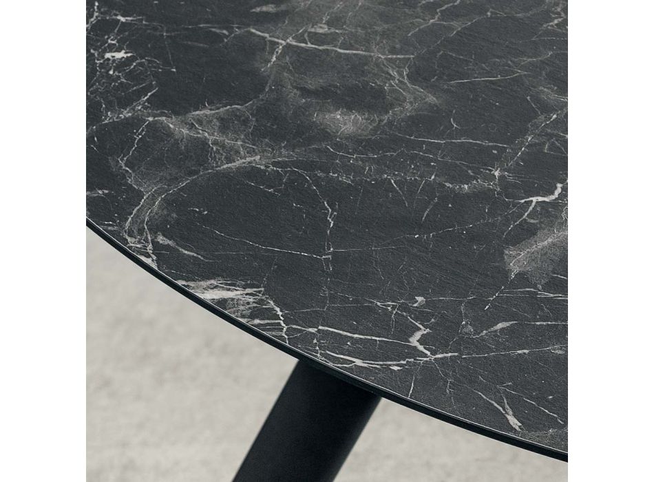 Round Dining Table with Layered HPL Top Made in Italy - Lingotto Viadurini