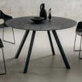Round Dining Table with Laminated HPL Top Made in Italy - Lingotto
