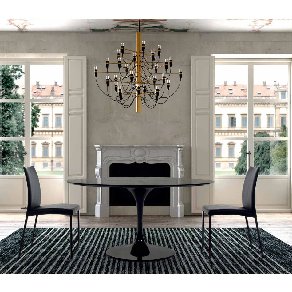 Round Dining Table with Laminate Top Made in Italy – Dollars Viadurini