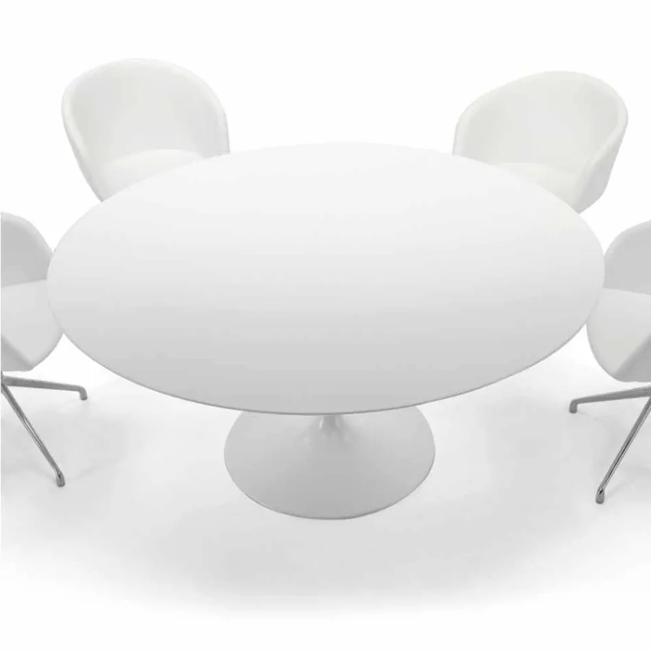 Round Dining Table with Laminate Top Made in Italy – Dollars Viadurini