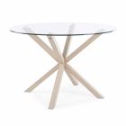 Homemotion Round Dining Table with Tempered Glass Top - Denda Viadurini