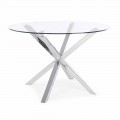 Homemotion Round Dining Table with Tempered Glass Top - Denda