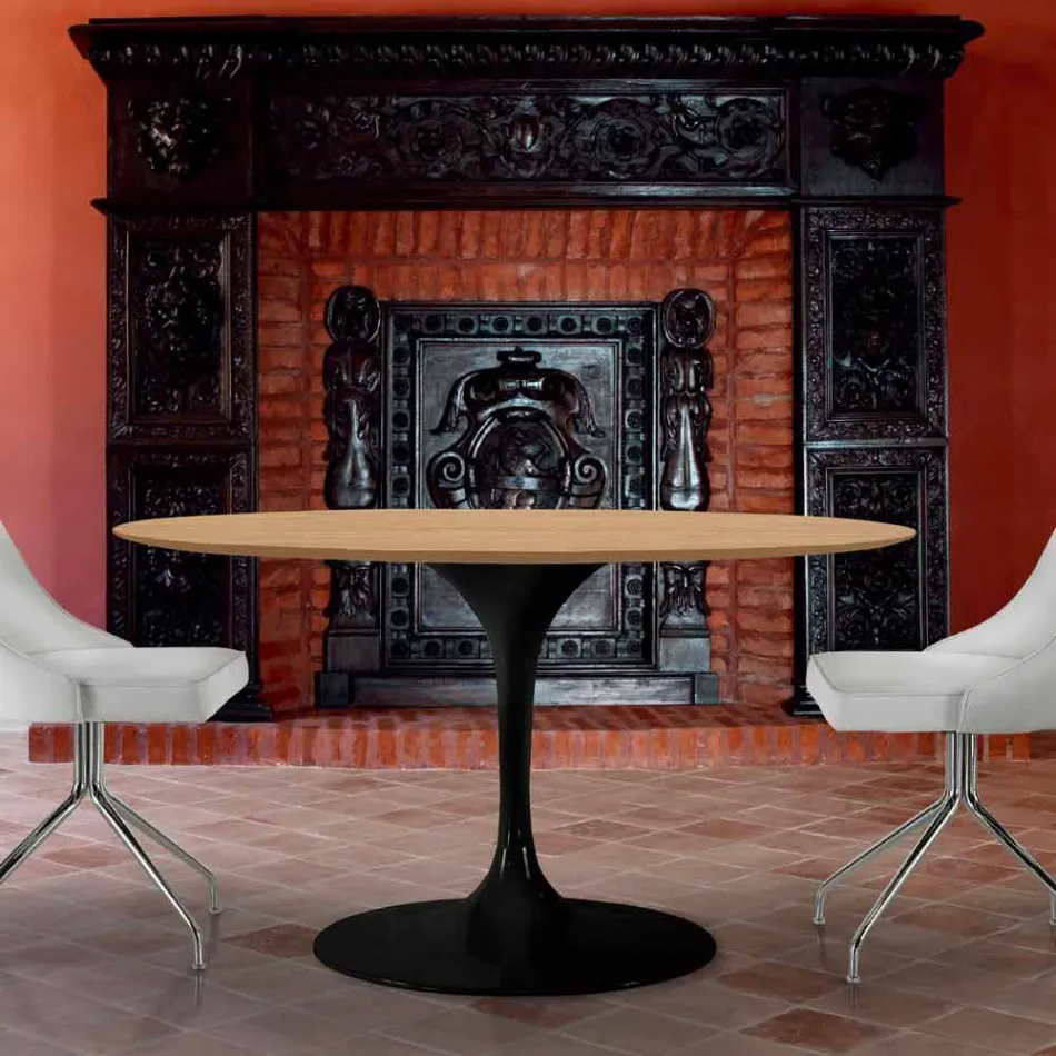 Round Dining Table in HPL Laminate and Aluminum Made in Italy - Dollars Viadurini