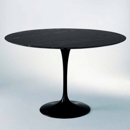 Round Dining Table in Marble and Painted Aluminum Made in Italy - Superb Viadurini