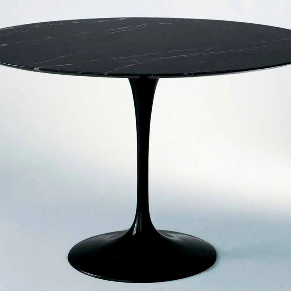 Round Dining Table in Marble and Painted Aluminum Made in Italy - Superb Viadurini