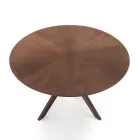 Round Dining Table in Veneered Mdf and Solid Wood - Fulmine Viadurini