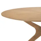 Round Dining Table in Veneered Mdf and Solid Wood - Fulmine Viadurini