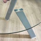 Modern Glass and Metal Round Dining Table - Tontolone Viadurini