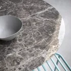 Round Dining Table in Glass Ceramic and Metal Made in Italy - Alfero Viadurini