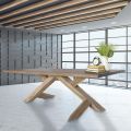 Solid Oak Dining Table Available with Various Edges Made in Italy - Boromir
