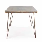 Industrial Style Dining Table with Top in Mdf and Glass Homemotion - Brasil Viadurini