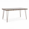 Industrial Style Dining Table with Top in Mdf and Glass Homemotion - Brasil