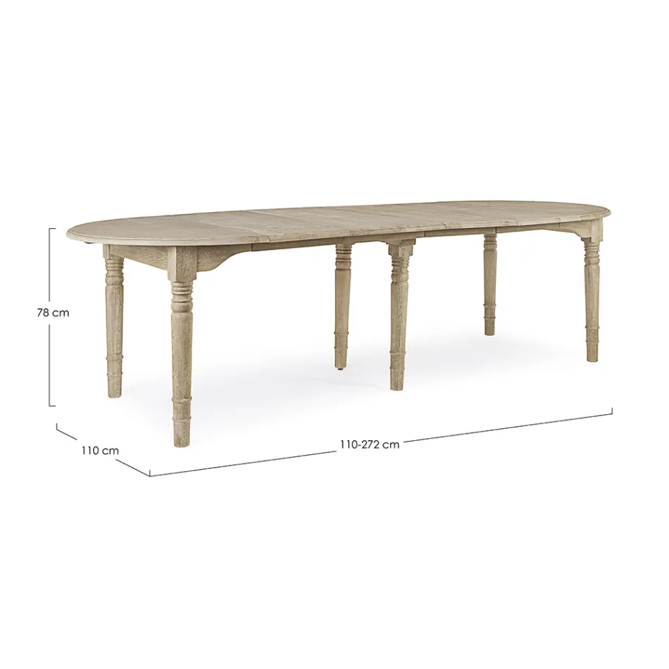 Round Dining Table Extendable to 272 cm in Homemotion Wood - Guglio Viadurini